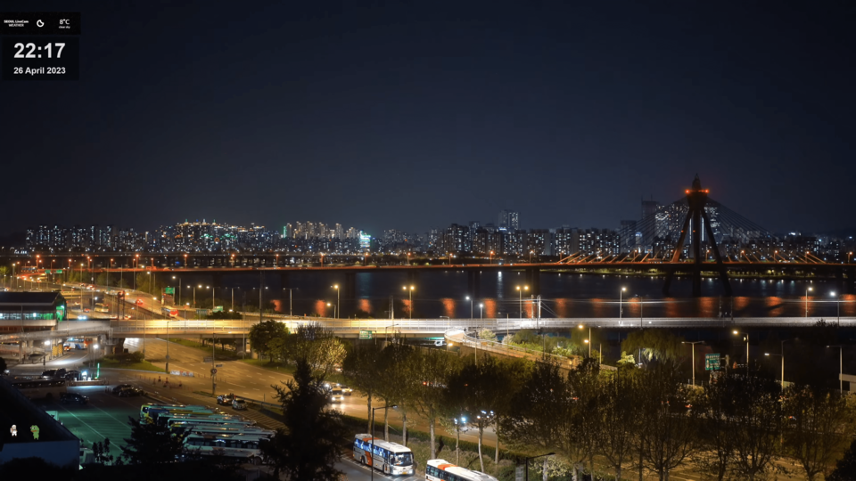 한강 라이브 유튜브 영상 3곳 - 24시간 생방송 (Korea Seoul Han River LIVE CAM)